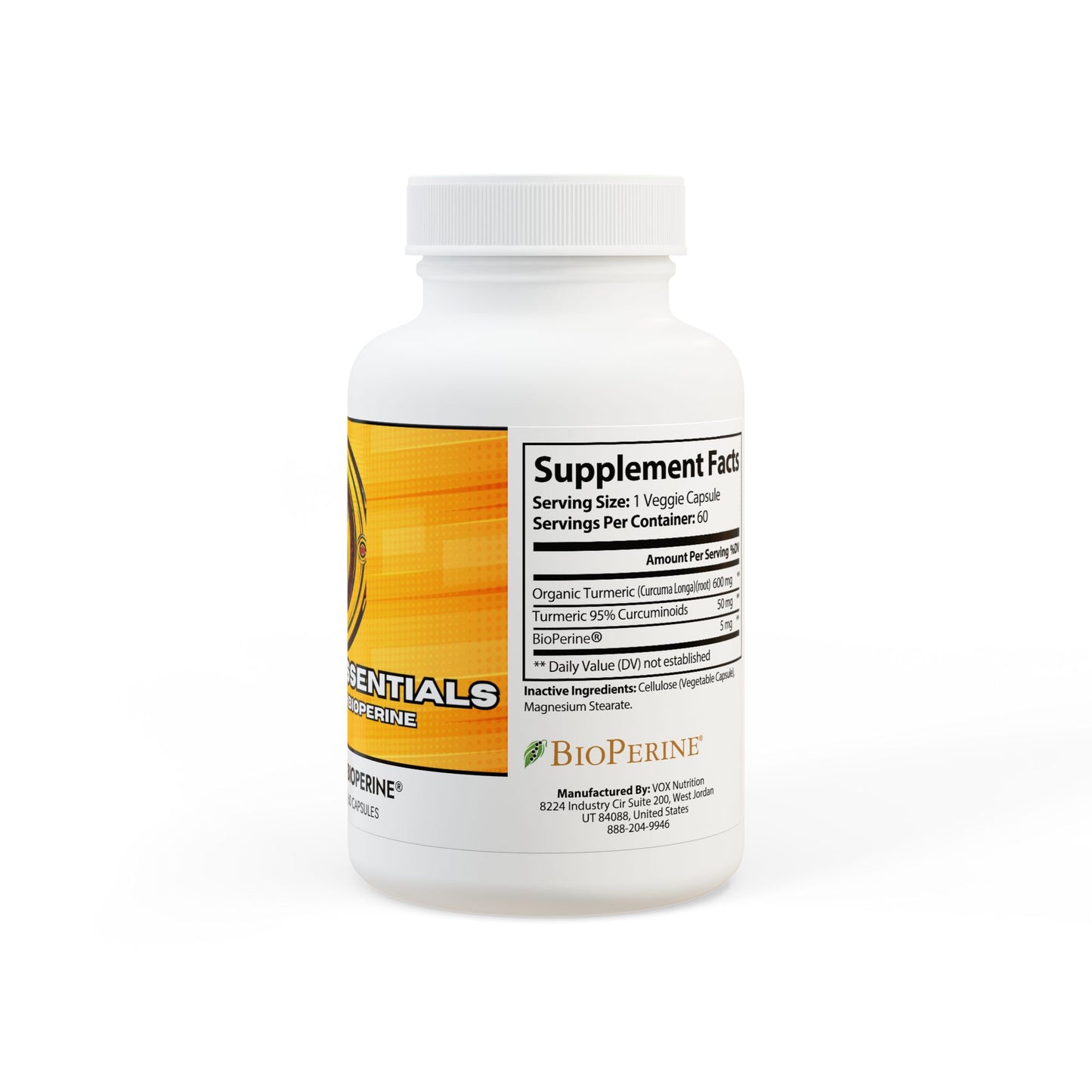 Five Rings Essentials - Turmeric with BioPerine® Supplement (60 Capsules)