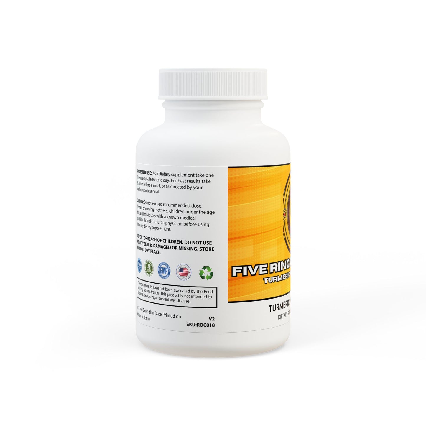 Five Rings Essentials - Turmeric with BioPerine® Supplement (60 Capsules)